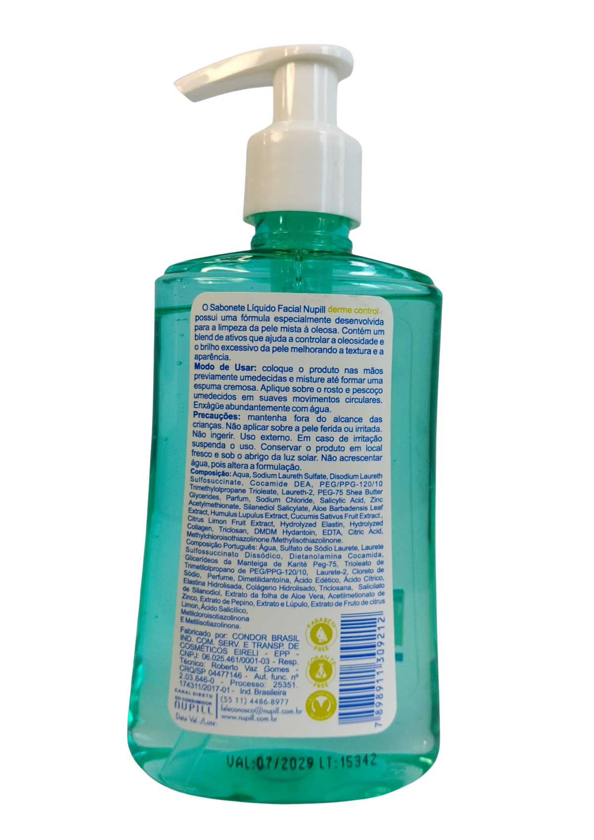 NUPILL SAB LIQ DERME CONTROL 200ML