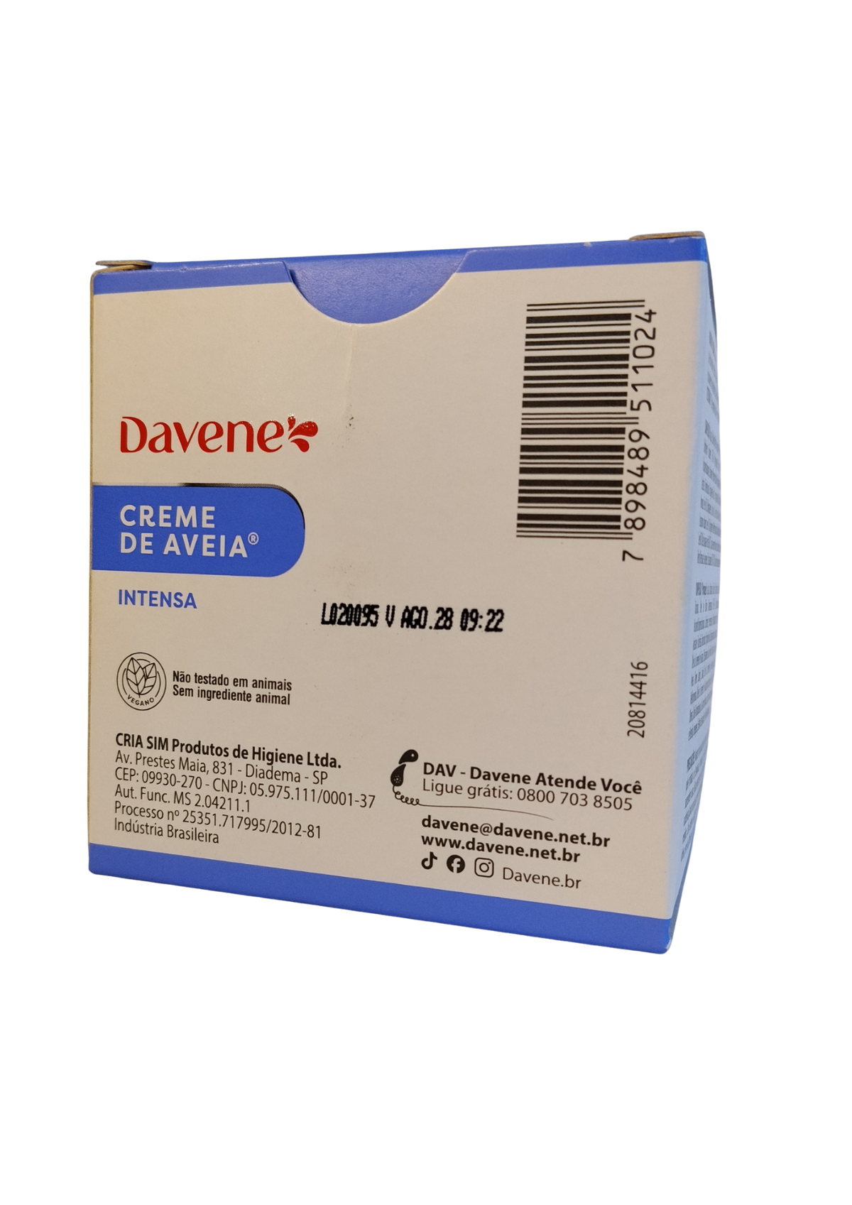 DAVENE CR ROSTO 50G INTENSA PELE EXTRA SECA
