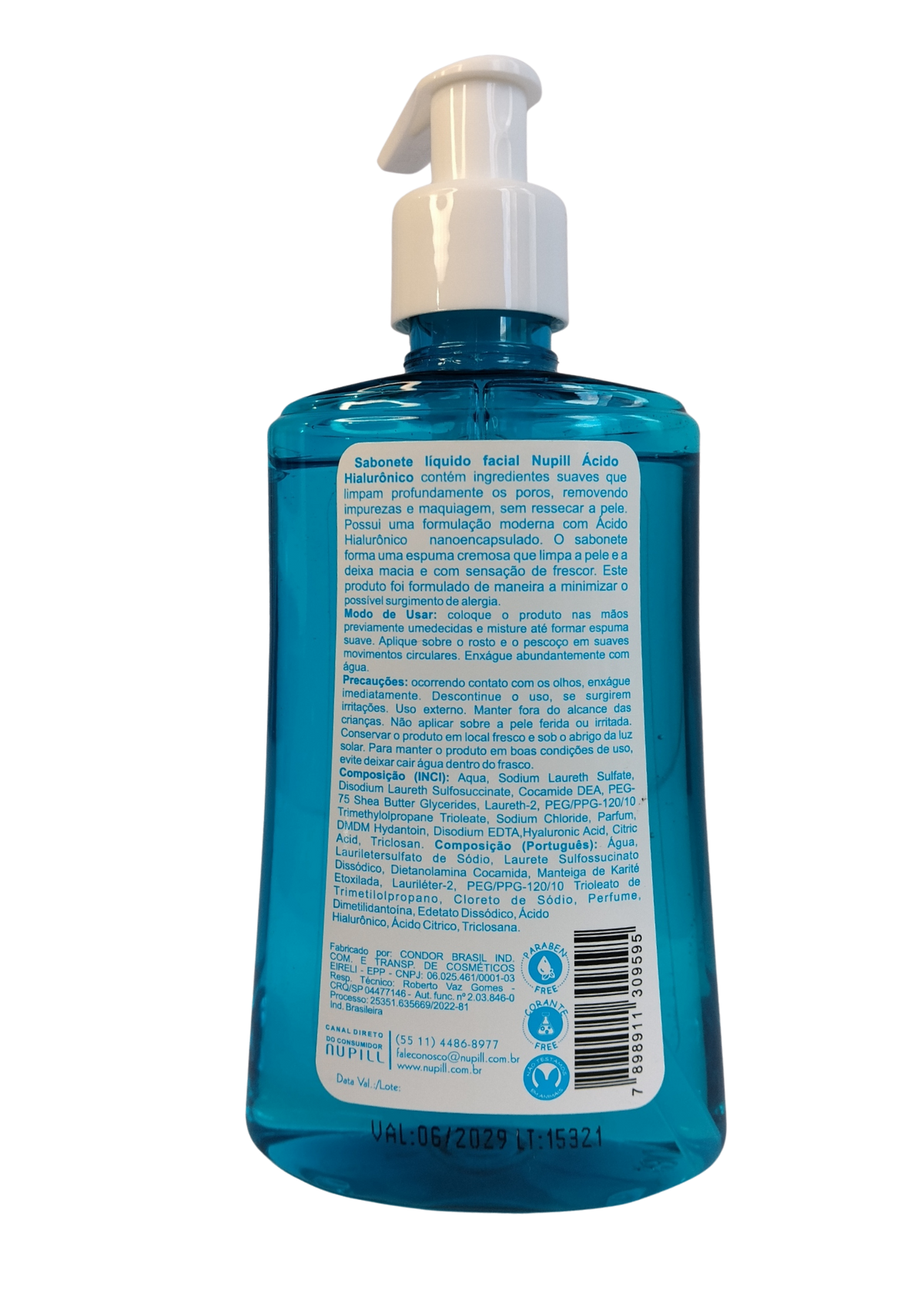 NUPILL SAB LIQ FACIAL 200ML HIALURONICO